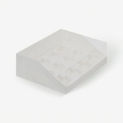 Коробка на 12 капкейков с прозрачной крышкой белая 040511 ф; 9591958