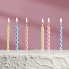 Свечи декоративные незадуваемые Разноцветные 6 см 10 шт 1670217, 1722210, 5167325       	