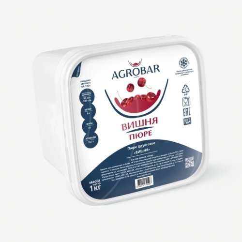 Пюре замороженное AGROBAR Вишня 1 кг 
